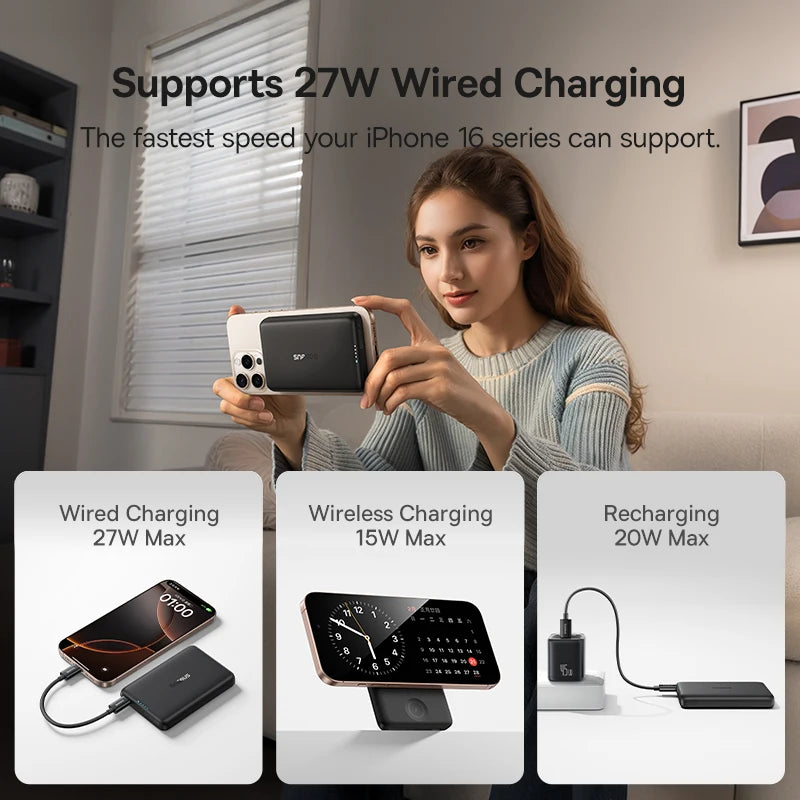 10000mAh Magnetic Wireless Power Bank for Phone and Watch