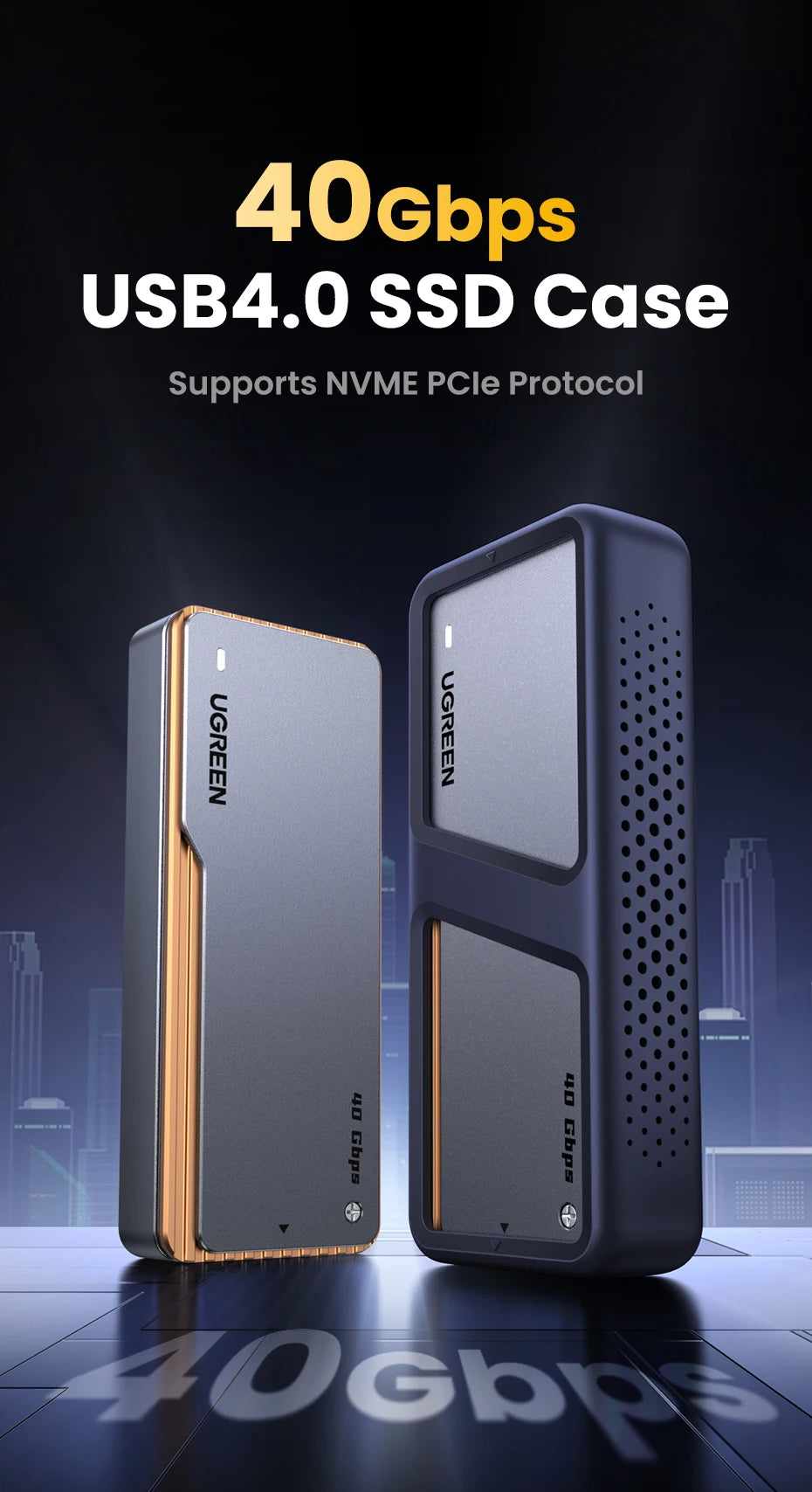 40Gbps USB4 NVMe M.2 SSD Enclosure with Aluminum Cooling Case - 7