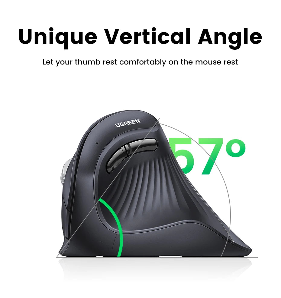 Ergonomic Vertical Wireless Mouse with Bluetooth 5.0 and 4000 DPI