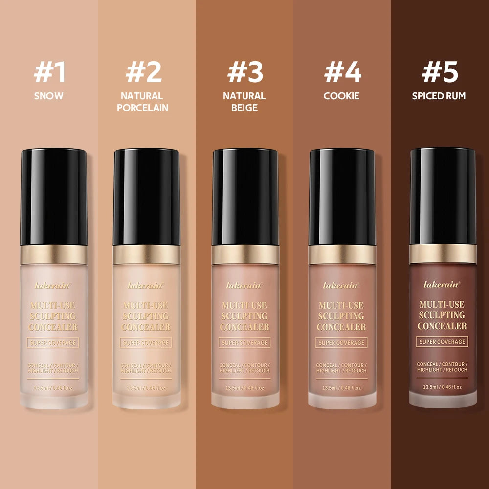 Full Coverage Waterproof Liquid Concealer and Sculpting Foundation - 1