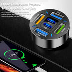 250W 6-Port Fast Car Charger with USB-C PD and QC3.0
