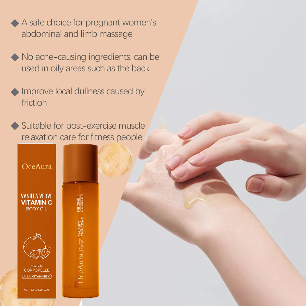 Vitamin C Hydrating Body Oil for Dry Skin