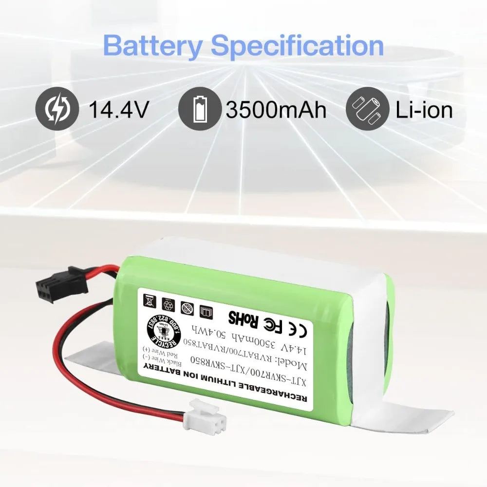 Replacement 14.4V 3500mAh Battery for Robot Vacuum Cleaners - 4