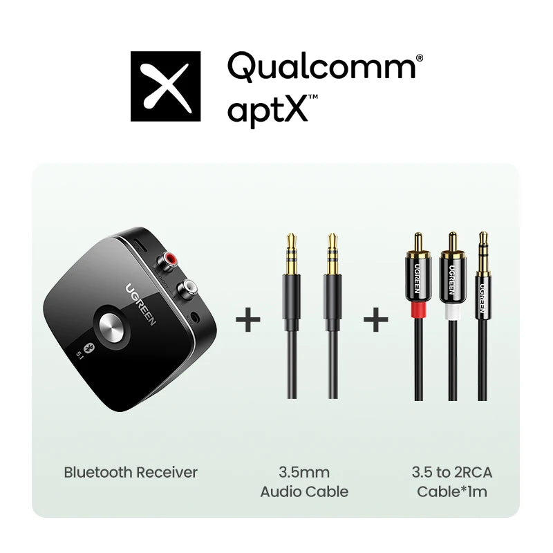 Bluetooth 5.1 RCA & 3.5mm Wireless Audio Receiver with aptX HD