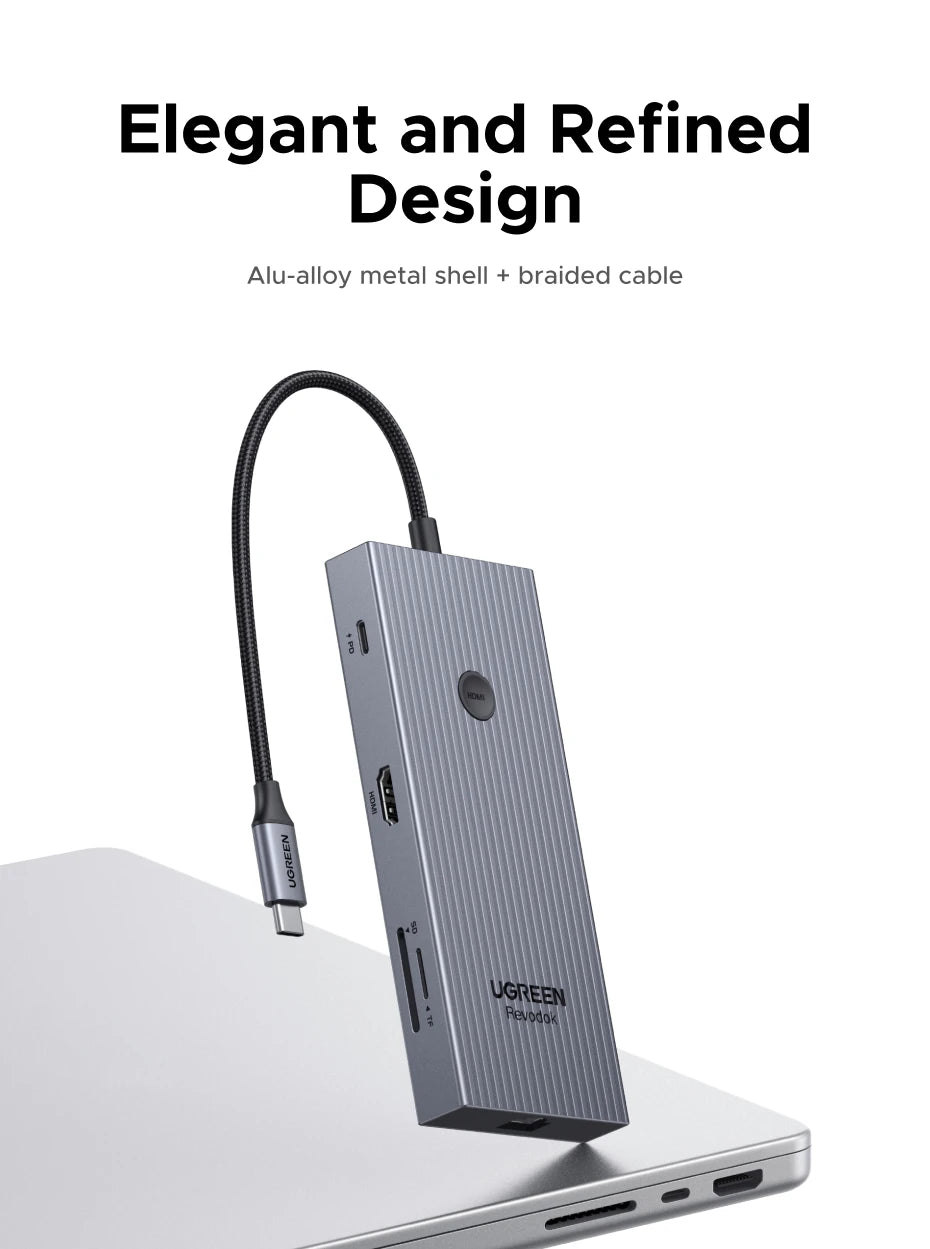9-in-1 USB-C Hub 4K 60Hz Docking Station with 100W Power Delivery
