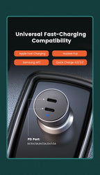 36W Dual Port USB-C PD Fast Car Charger
