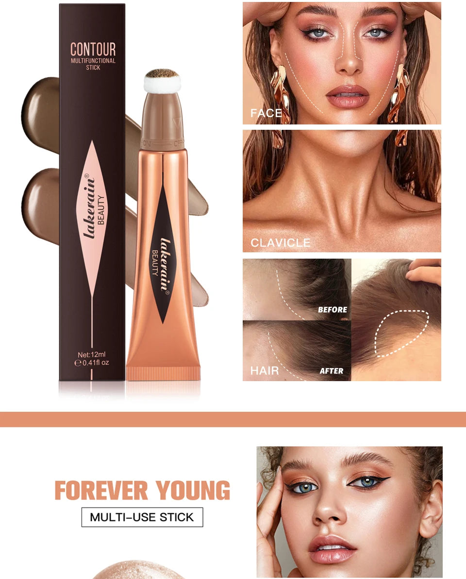 Liquid Contour, Blush and Highlighter Wand with Cushion Applicator