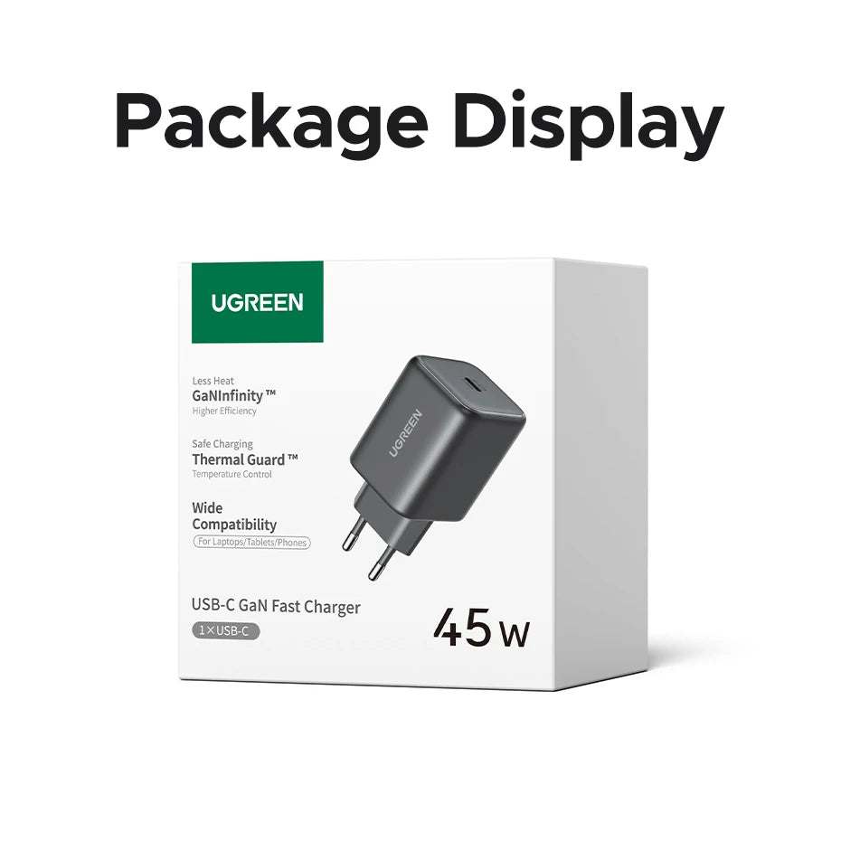 45W GaN USB-C Fast Wall Charger for Smartphones and Tablets - 16