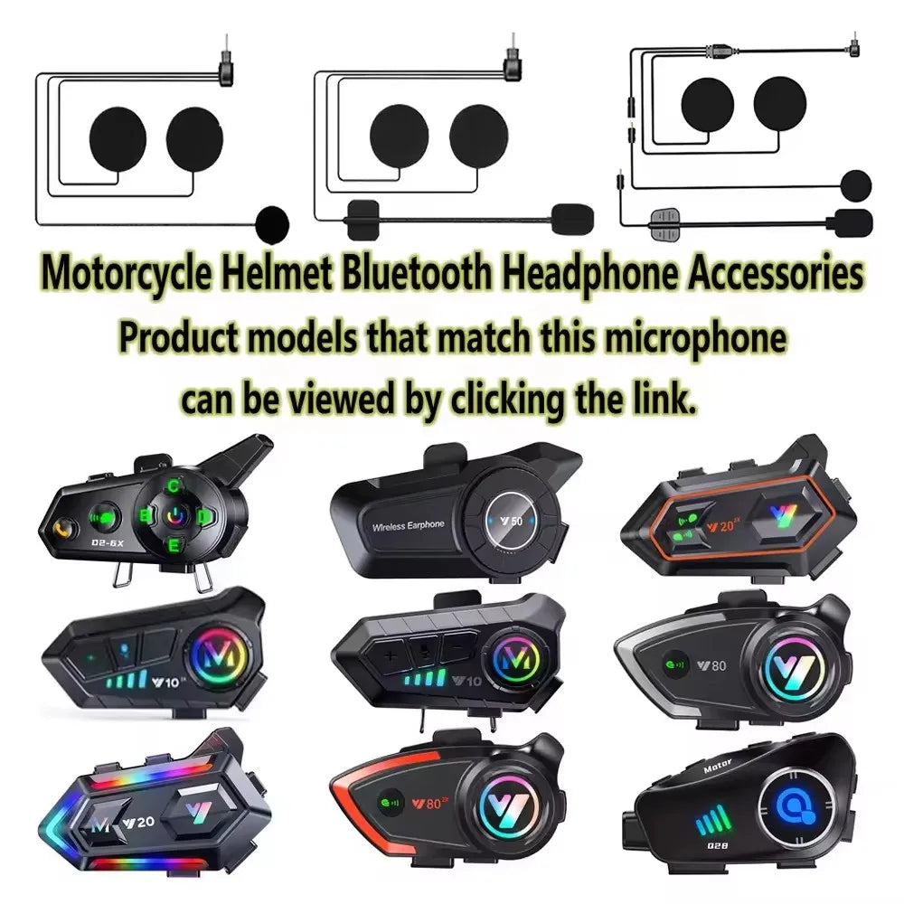 Type-C Motorcycle Helmet Bluetooth Headset Speaker and Mic Kit - 5