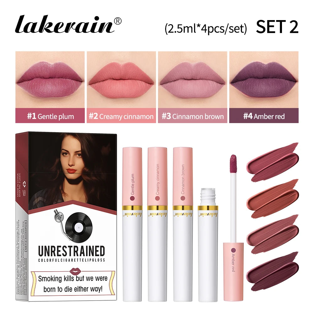 Matte Lipstick Set with Creative Cigarette Design - 21