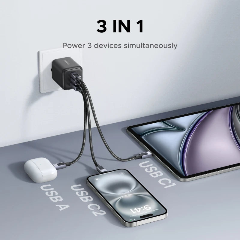 45W GaN USB-C Fast Charger with Power Delivery - 2