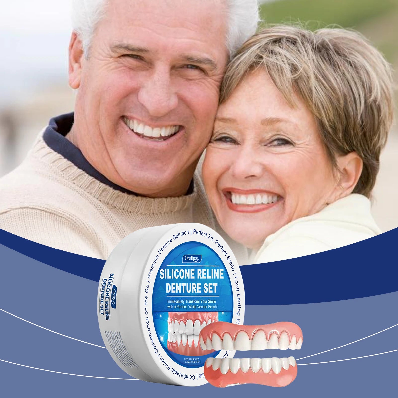 Flexible Silicone Denture Reline and Cosmetic Smile Kit - 12