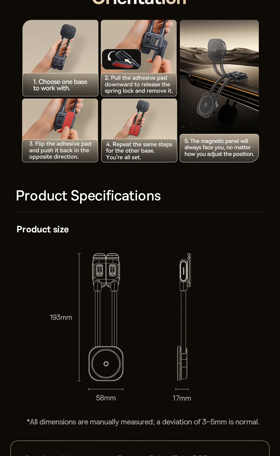 Magnetic Foldable Car Phone Holder for Dashboard - 17