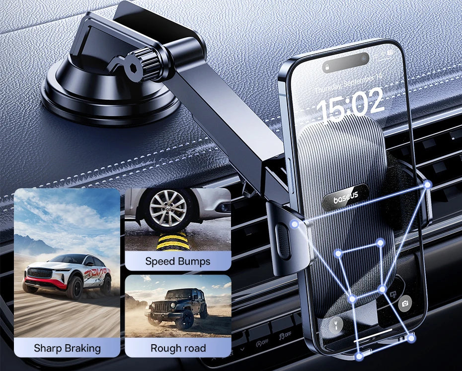 Adjustable Suction Cup Car Phone Holder for Dashboard and Windshield