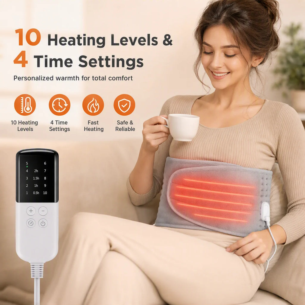 Heated Waist and Abdomen Wrap with Hand Pockets