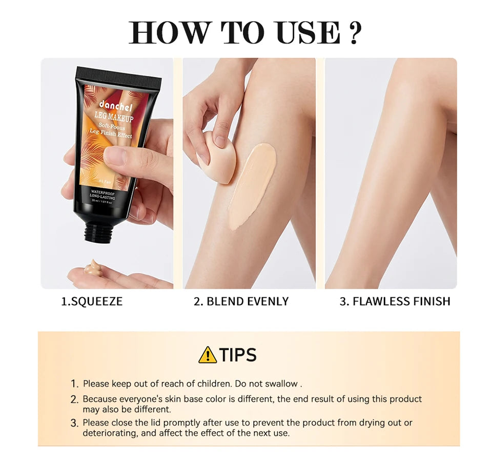 Waterproof Leg Makeup Body Foundation for Flawless Skin