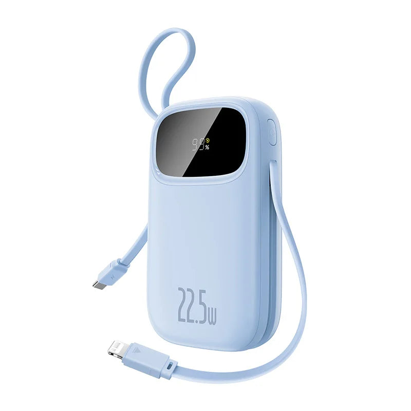 22.5W Fast Charging Power Bank with Built-in Cables - 30