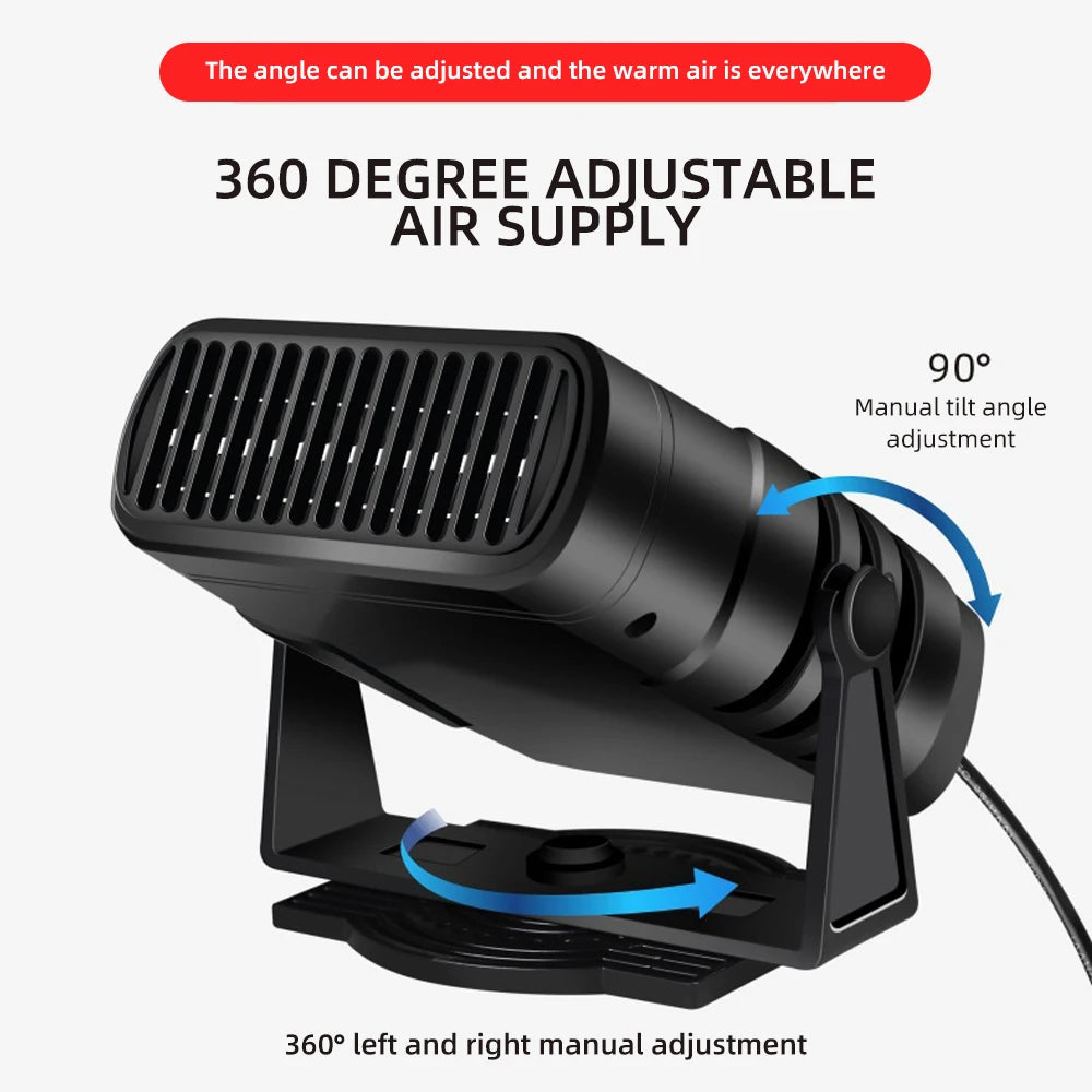 12V 120W and 24V 200W 2-in-1 Car Heater and Cooling Fan Defroster