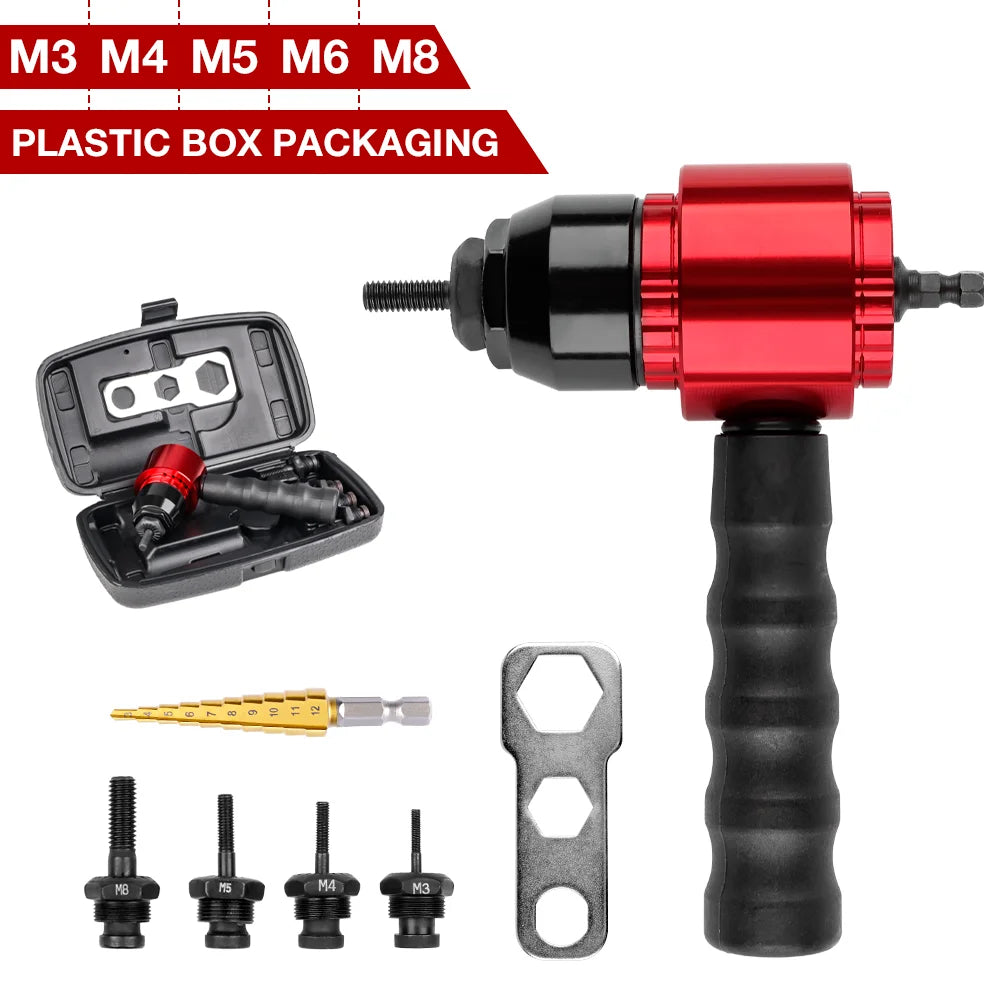 Electric Drill Rivet Nut Gun Adapter Tool M3-M8