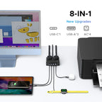 8-in-1 Compact Desktop Power Strip with USB-C Fast Charger