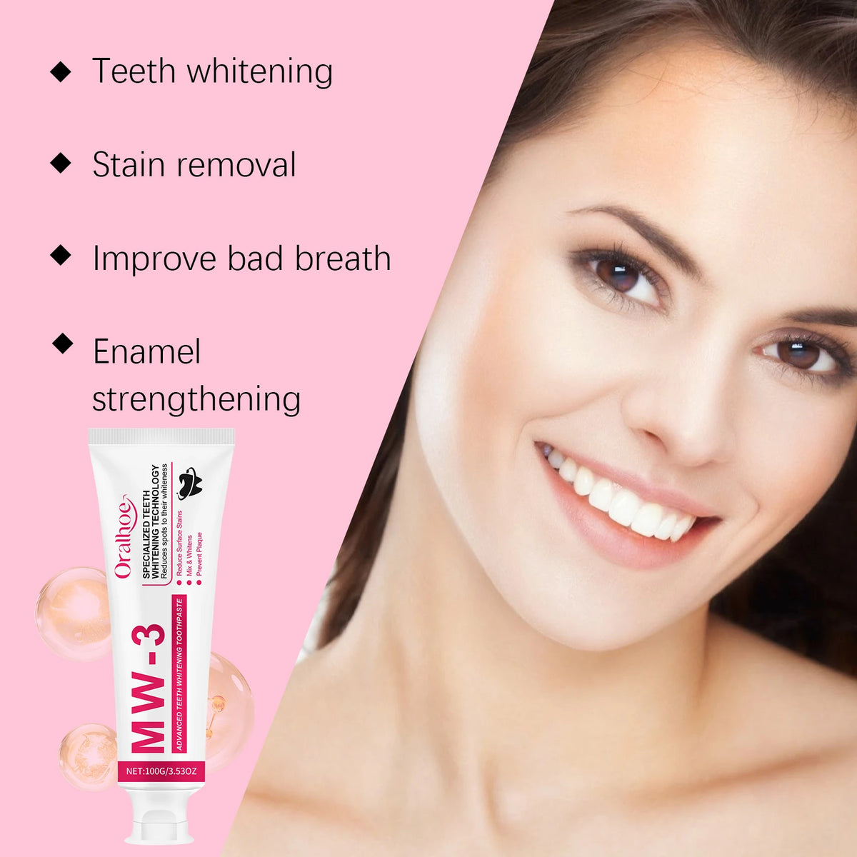 Teeth Whitening Toothpaste for Stain Removal and Fresh Breath