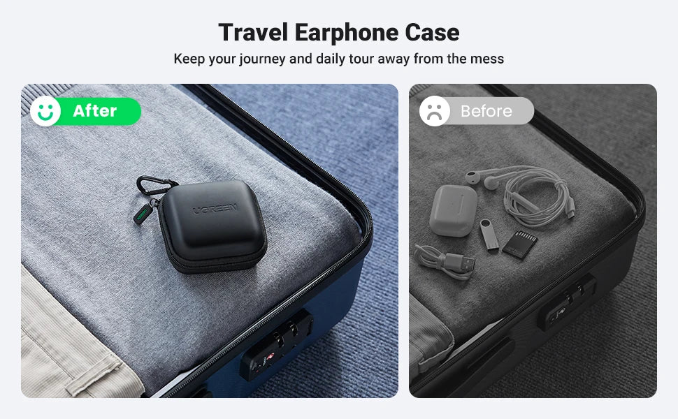 Hard Shell Protective Carrying Case for Earbuds and Small Electronics