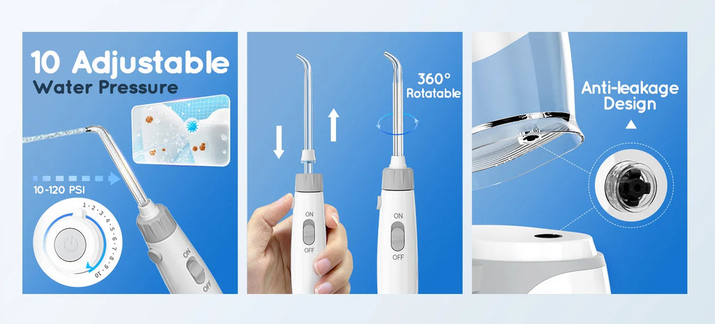 Electric Water Flosser with 8 Nozzles for Deep Oral Cleaning