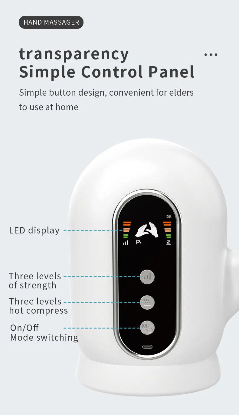 Electric Hand and Wrist Compression Massager with Heat