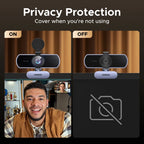 4K UHD Autofocus Webcam with Dual Noise-Cancelling Microphones