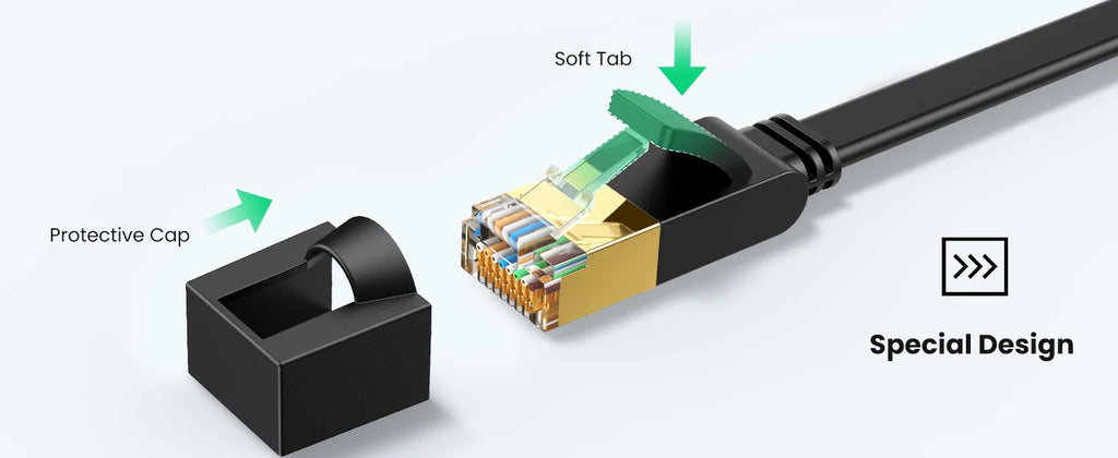 Cat 7 Flat High-Speed 10Gbps Ethernet LAN Cable for Gaming and Routers