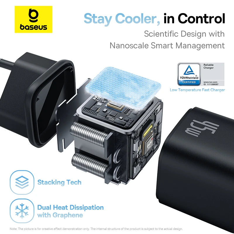 45W GaN Fast USB-C Wall Charger for Smartphones and Tablets - 4