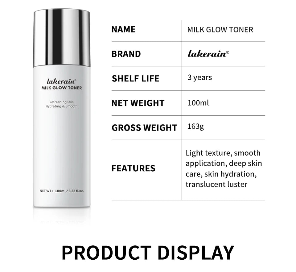 Hydrating Milk Glow Facial Toner for Brightening and Smooth Skin