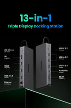 13-in-1 Triple Display USB-C Docking Station with 4K 60Hz Support