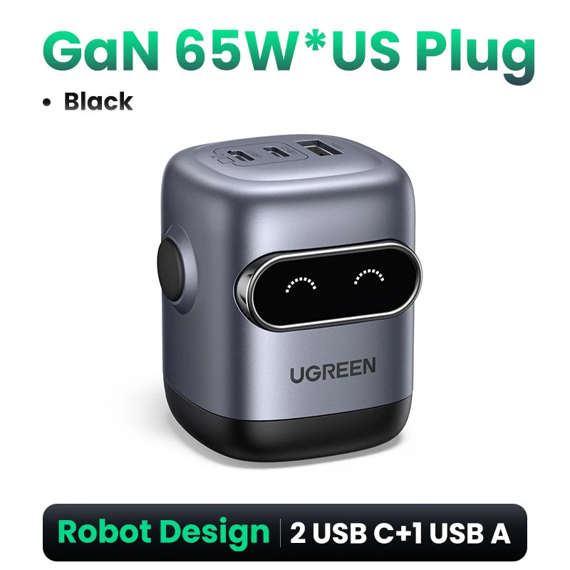 30W GaN USB-C Robot Fast Charger for Smartphones and Tablets