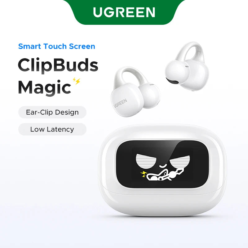 Wireless Open-Ear Bluetooth 5.4 Earbuds with Smart LCD Charging Case