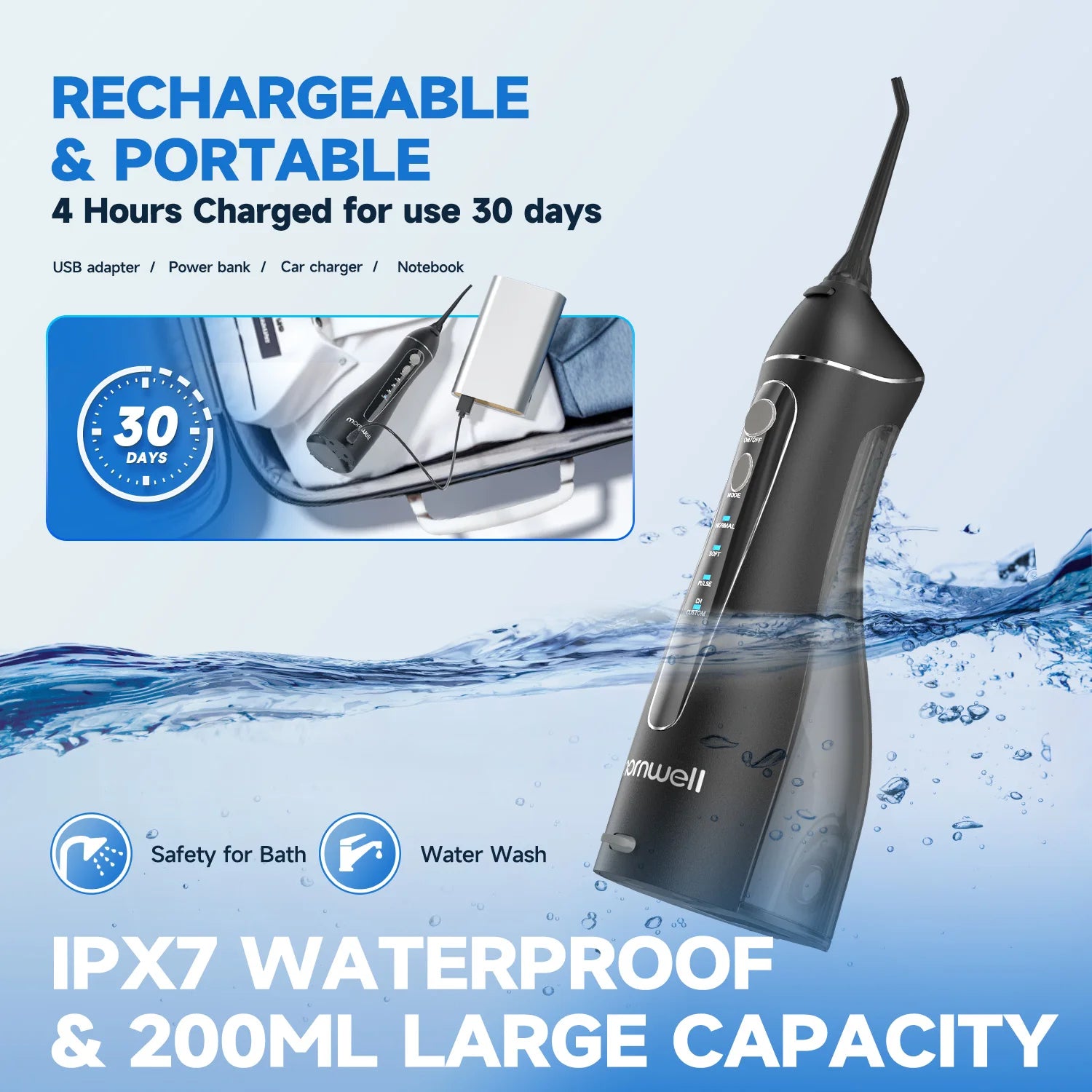 Portable Rechargeable Water Flosser for Oral Care - 6