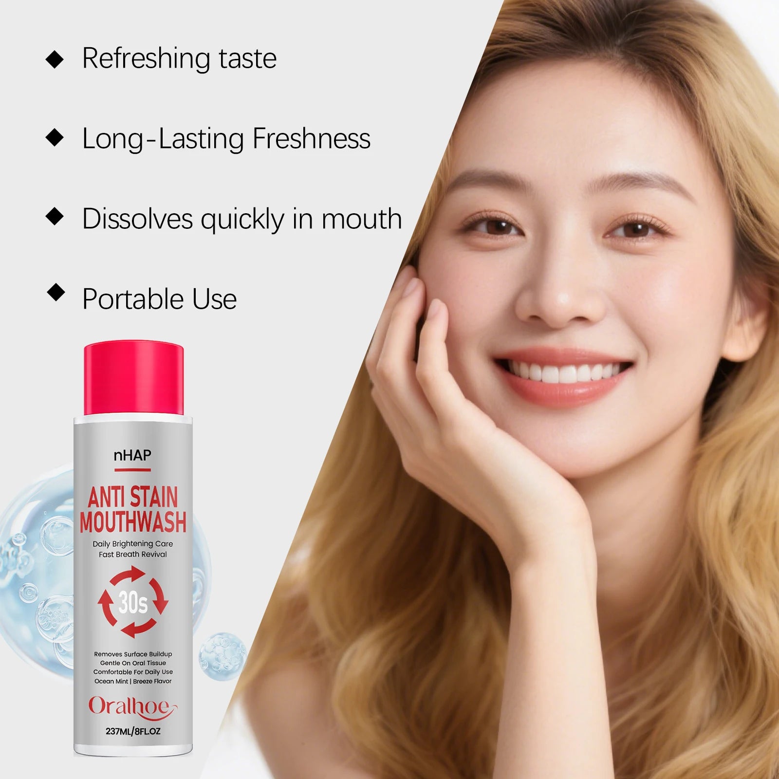 Alcohol-Free Anti-Stain Whitening Mouthwash for Daily Oral Care - 11
