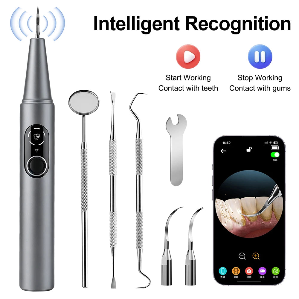Visual Ultrasonic Dental Scaler with HD Camera for Plaque Removal