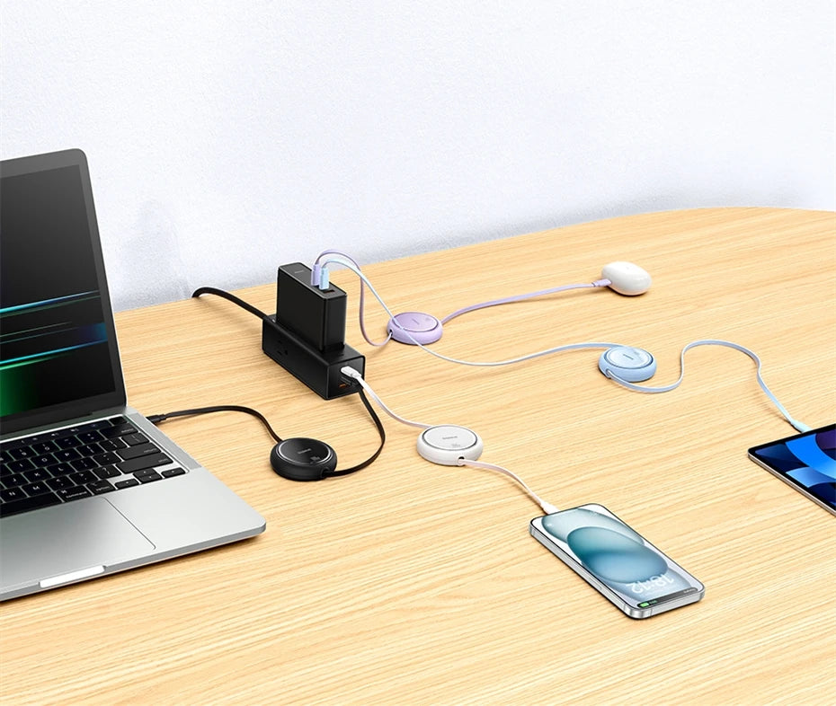 100W Fast Charging Retractable USB-C Cable