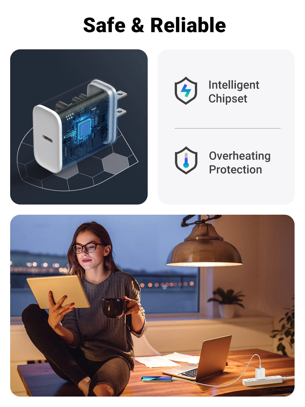 20W USB-C Fast Wall Charger for iPhone and Smartphones
