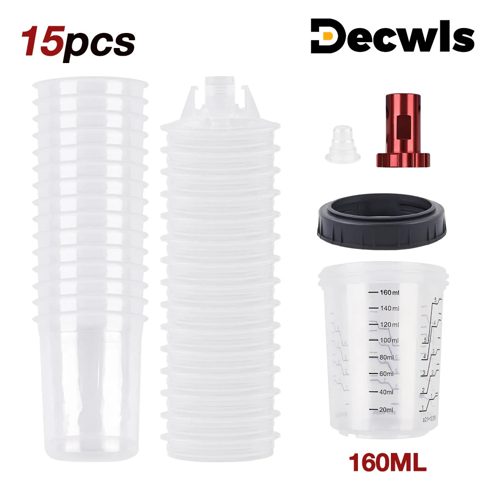 Disposable Paint Mixing Cup System with 14mm Spray Gun Adapter - 1