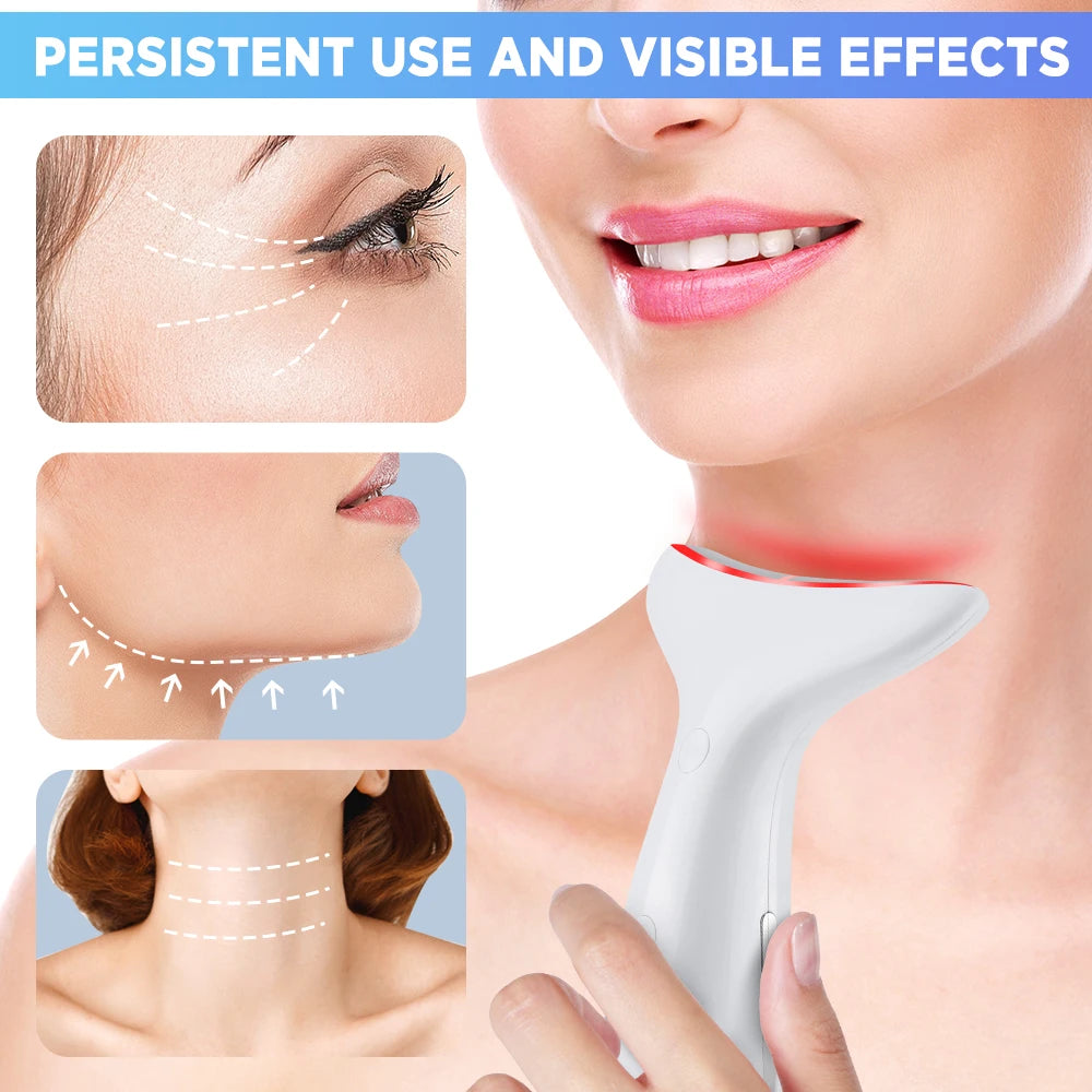 LED Face and Neck Skin Tightening Massage Device