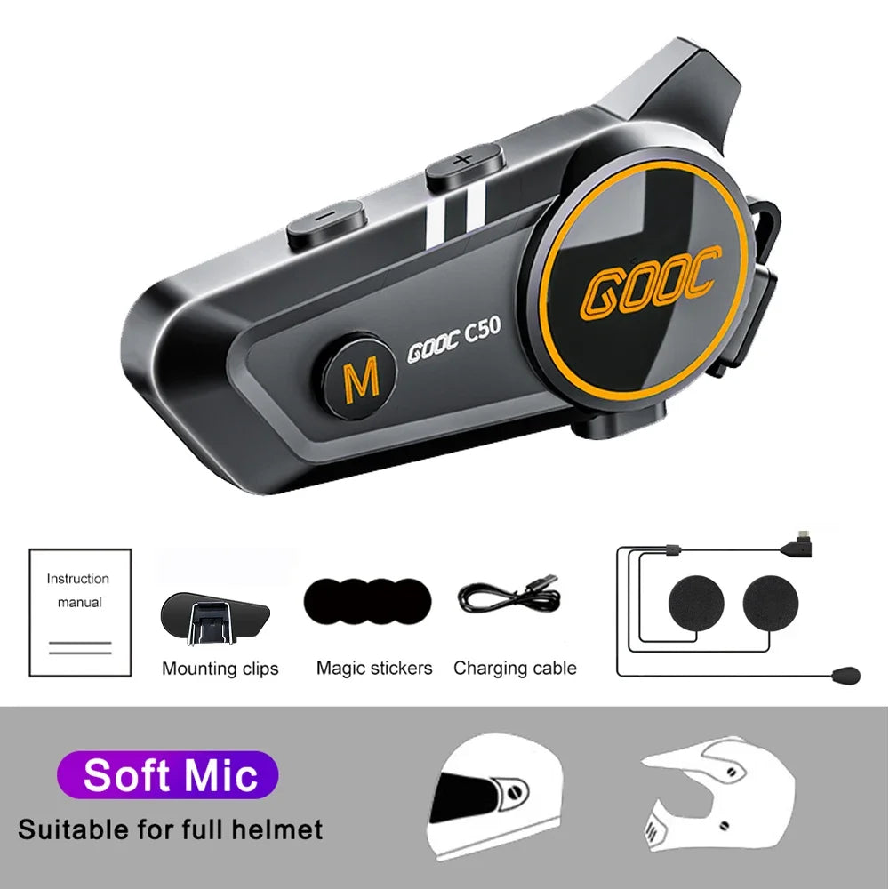 Bluetooth 5.3 Motorcycle Helmet Intercom Headset - 16