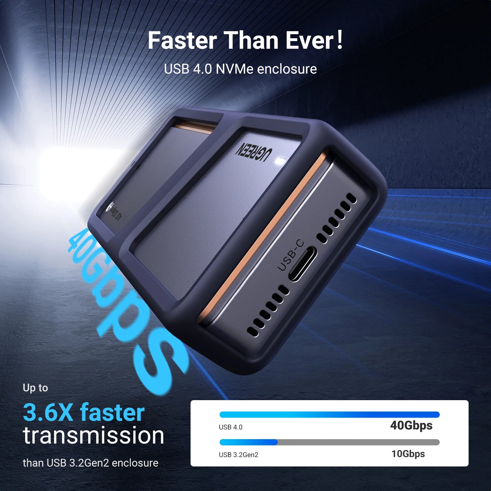 40Gbps USB4 NVMe M.2 SSD Enclosure with Cooling System - 2
