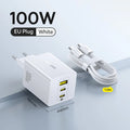 100W GaN USB-C Fast Wall Charger for Laptops and Smartphones