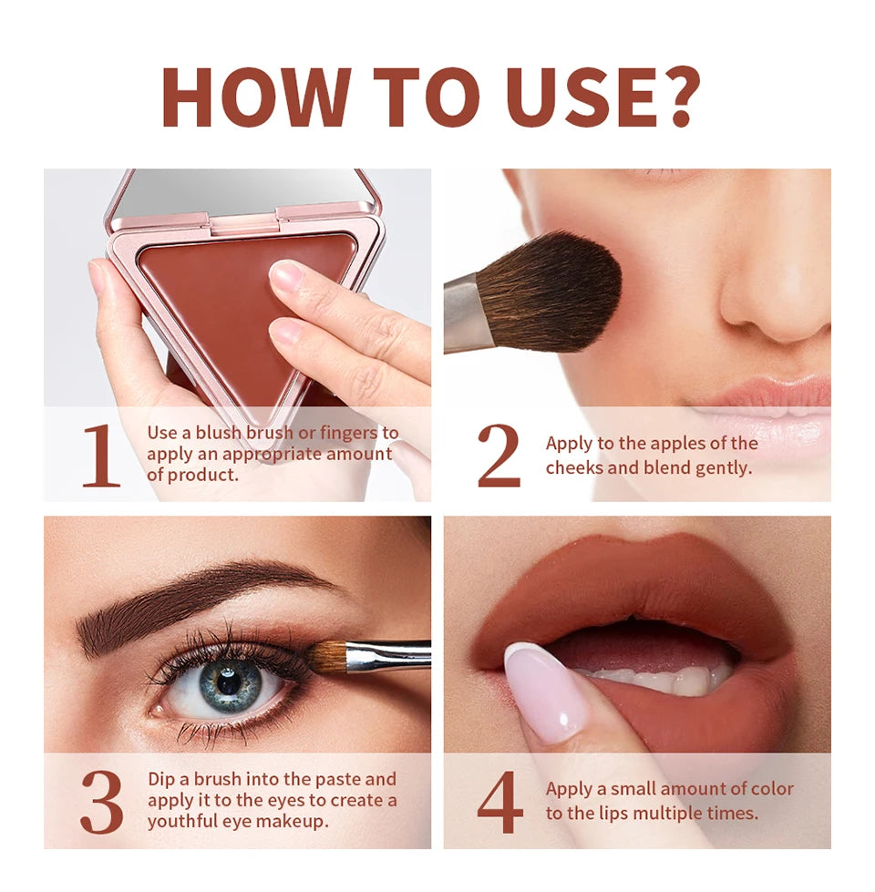 Matte Satin Cream Blush for Long-Lasting Natural Glow