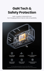 30W GaN Fast Charger with Built-in AC Wall Socket