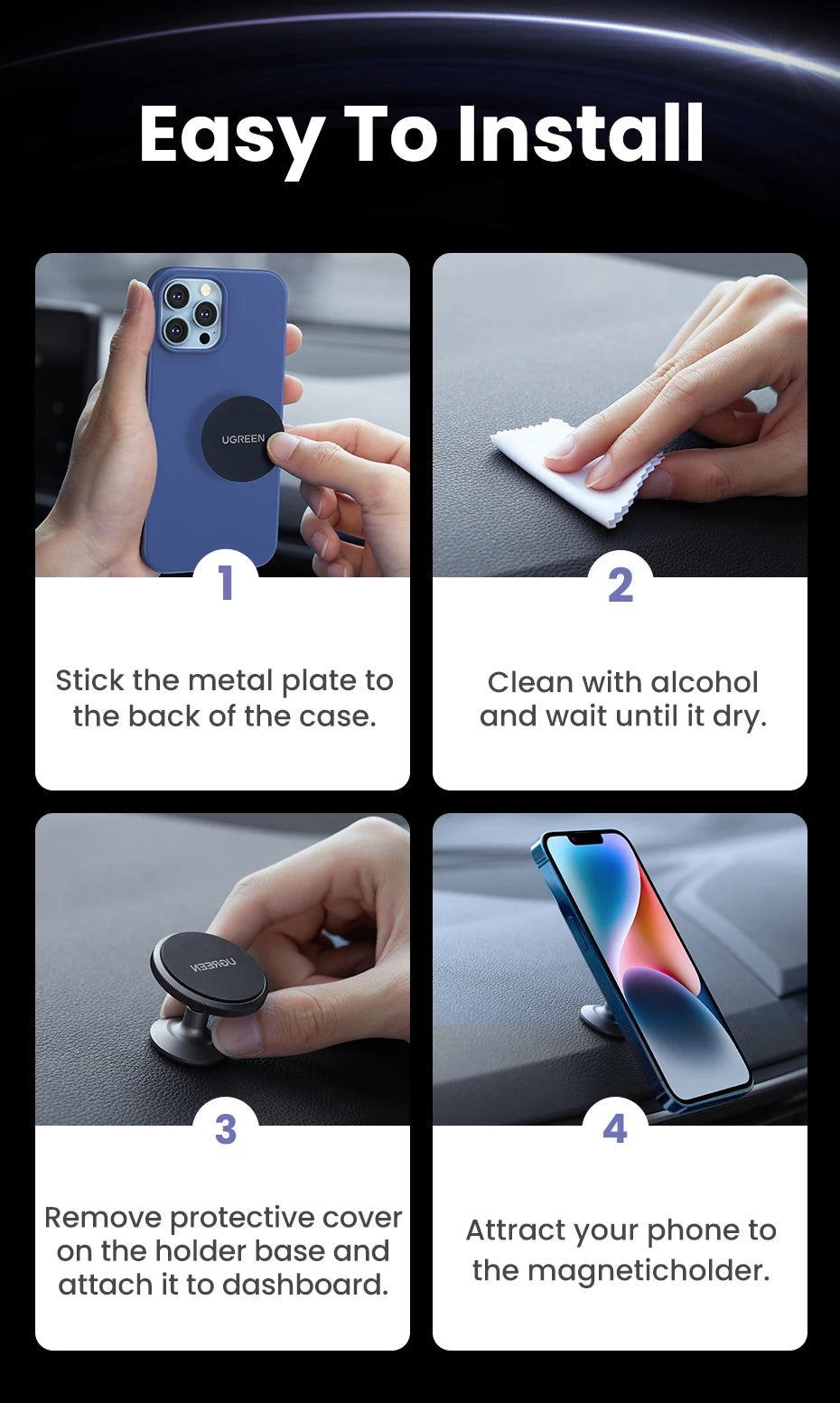 Magnetic Dashboard Car Phone Holder Mount - 15