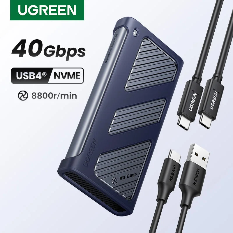 40Gbps USB4 M.2 NVMe SSD Enclosure with Cooling Fan - 1