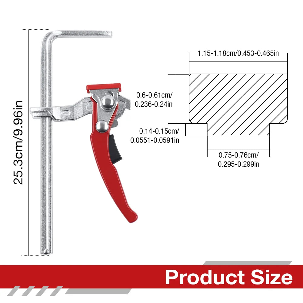 Quick-Release Ratchet Guide Rail Clamp for Woodworking
